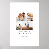Poster Modern 4 Photo Collage Wedding Guest Signature (Devant)