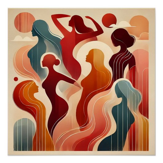 Poster Modern Abstract Art Celebrating Women Empowerment (Devant)
