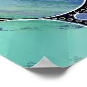 Poster Modern abstract  blue geometric shapes watercolor  (Coin)