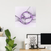Poster Modern Abstract Fractal Art Lavender Gray (Bureau à domicile)