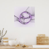 Poster Modern Abstract Fractal Art Lavender Gray (Cuisine)
