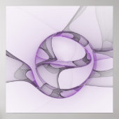 Poster Modern Abstract Fractal Art Lavender Gray (Devant)