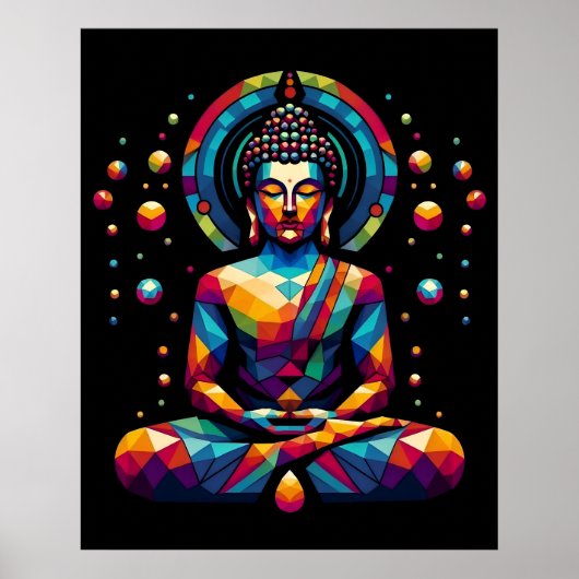 Poster Modern Abstract Geometric Art | Gautama Buddha (Devant)