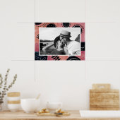 Poster Modern Abstract Pink and Black Botanical Photo (Cuisine)