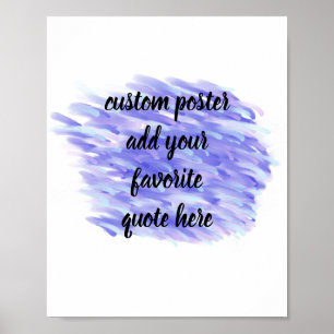 Poster modern abstract purple and blue add your quote
