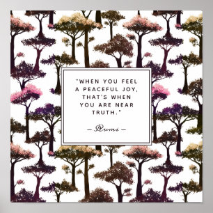 Poster Modern Abstract Tree Art Inspirational Rumi Quote