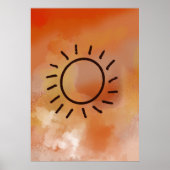 Poster modern abstract watercolor contemporary circle (Devant)