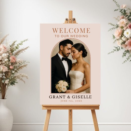 Poster Modern Arch Photo Wedding Welcome Sign
