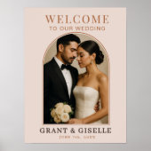 Poster Modern Arch Photo Wedding Welcome Sign (Devant)
