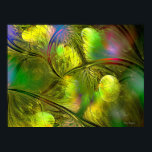 Poster Modern Art Print Golden Bough<br><div class="desc">Brightly colored modern slightly abstract design of a branch with golden globes.</div>