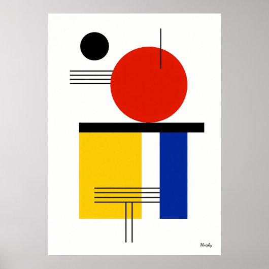 Poster Modern Bauhaus Geometric Abstract Minimalist (Devant)