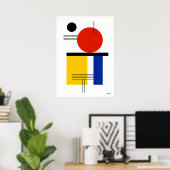 Poster Modern Bauhaus Geometric Abstract Minimalist (Bureau à domicile)