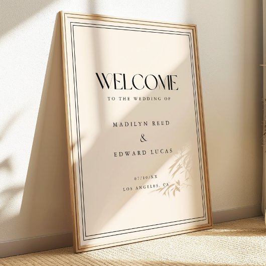 Poster Modern Beige Bold Typography Wedding Welcome