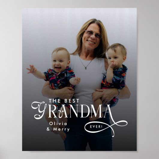 Poster Modern Best Grandma Ever Photo Personalized (Devant)
