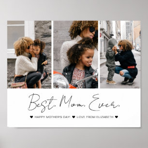 Poster Modern Best Mom Ever Fête des mères 3 Photo Collag