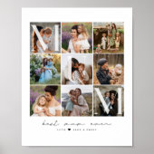 Poster Modern Best Mum Ever Script | 9 Photo Grid Collage (Devant)