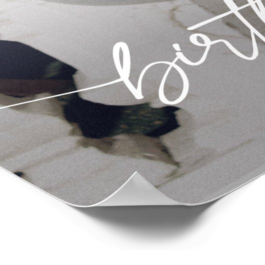 Poster Modern Birthday Party Photo Welcome Elegant Script (Coin)