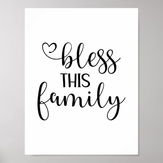 Poster Modern bless this family quote typography  (Devant)