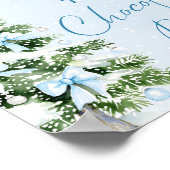 Poster Modern Blue Bows Christmas Tree Hot Chocolate Bar (Coin)