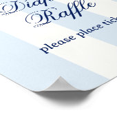 Poster Modern Blue Stripe Heart Valentine Raffle (Coin)