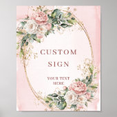 Poster Modern Bohemian Dusty Pink Eucalyptus Custom Sign (Devant)