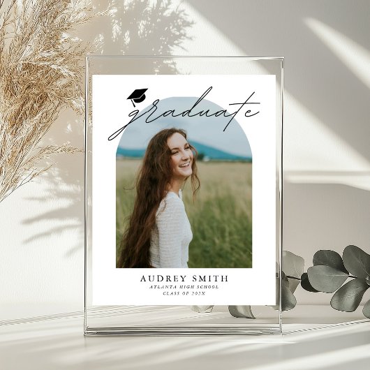 Poster Modern Boho Arch Photo Graduation Party