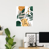 Poster Modern boho botanical abstract geometric shapes (Bureau à domicile)