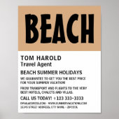 Poster Modern Bold, agent de voyage publicité (Devant)