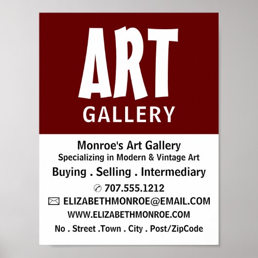 Poster Modern Bold, Art Dealer, Galerie Publicité (Devant)