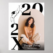 Poster Modern Bold Black white Trendy photo graduation (Devant)