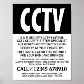 Poster Modern Bold, CCTV Sécurité Publicité (Devant)