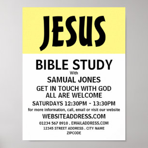 Poster Modern Bold, Christian Bible Class Advert