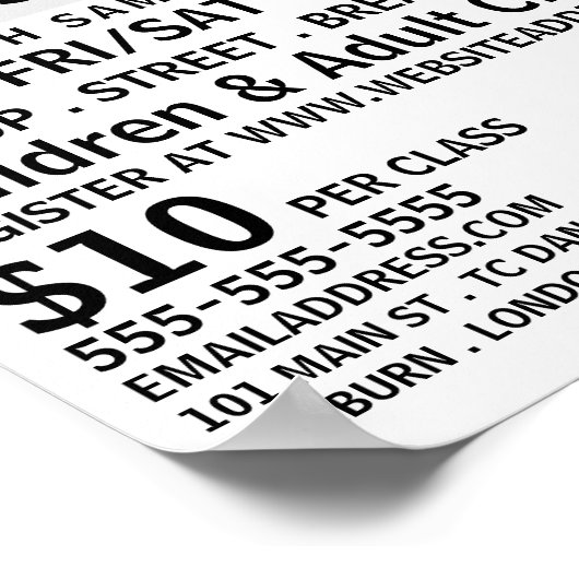 Poster Modern Bold, Dance Leçon Publicité (Coin)