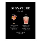 Poster Modern Bold Font His & Hers Drinks Wedding (Devant)