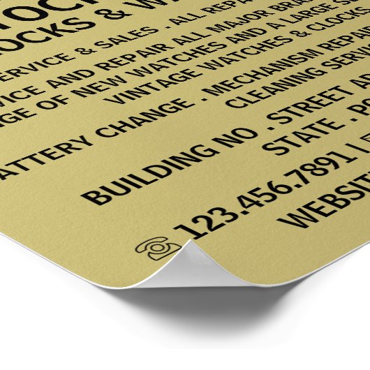 Poster Modern Bold, Horologiste Publicité (Coin)