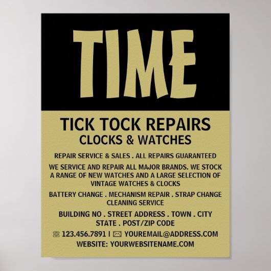 Poster Modern Bold, Horologiste Publicité (Devant)