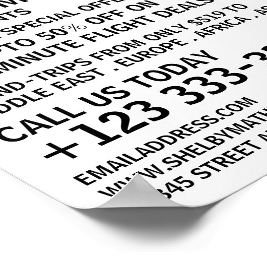 Poster Modern Bold, Publicité sur les compagnies aérienne (Coin)