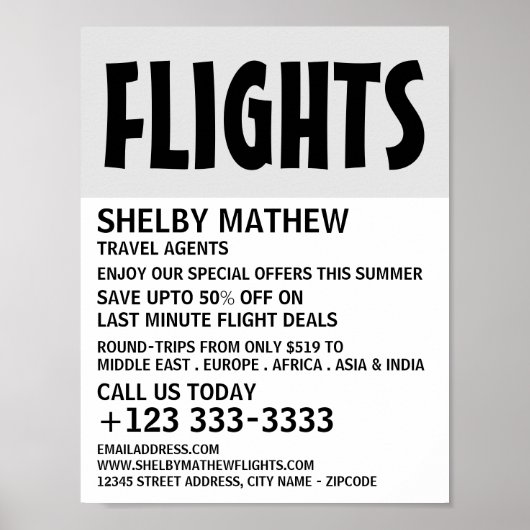Poster Modern Bold, Publicité sur les compagnies aérienne (Devant)