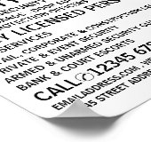 Poster Modern Bold, Sécurité Personnel Publicité (Coin)