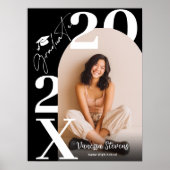 Poster Modern Bold White black Trendy photo graduation (Devant)