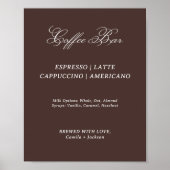 Poster Modern Brown Wedding Coffee Bar  (Devant)
