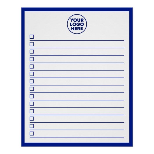 Poster Modern Business Logo Navy Blue To Do List (Devant)