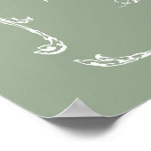 Poster Modern Classic French Sage Green Wedding Timeline (Coin)