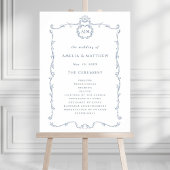 Poster Modern Classic French Wedding Ceremony Program