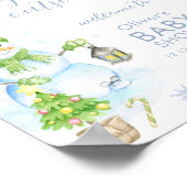 Poster Modern Cold Outside Snowman Baby Shower Welcome (Coin)