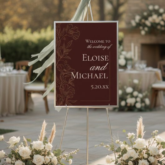 Poster Modern Copper Brown Wedding Ceremony Welcome 