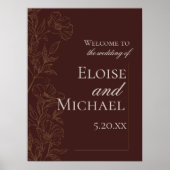 Poster Modern Copper Brown Wedding Ceremony Welcome  (Devant)