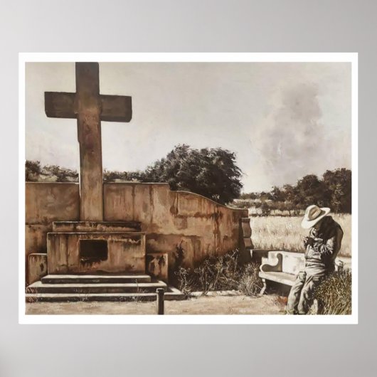 Poster Modern Cowboy Biker checking his GPS. (Devant)