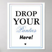 Poster Modern Drop Your Panties Bachelorette signe de jeu (Devant)