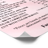 Poster Modern Elegant Beauty Salon Price List (Coin)